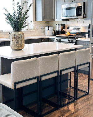 Bar Stools Set of 4 - Counter Height Bar Stool Pu Leather Kitchen - Yahko Merchandise