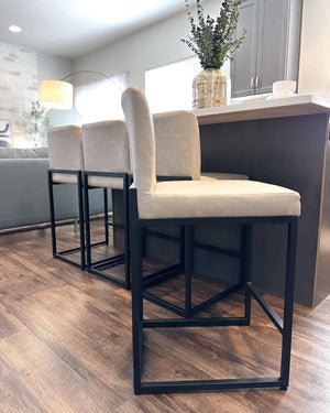 Bar Stools Set of 4 - Counter Height Bar Stool Pu Leather Kitchen - Yahko Merchandise
