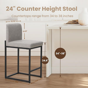 Bar Stools Set of 4 - Counter Height Bar Stool Pu Leather Kitchen - Yahko Merchandise