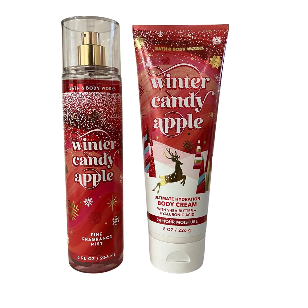 Bath and Body Works Winter Candy Apple Fine Fragrance Mist and Body Cream Set - Yahko Merchandise