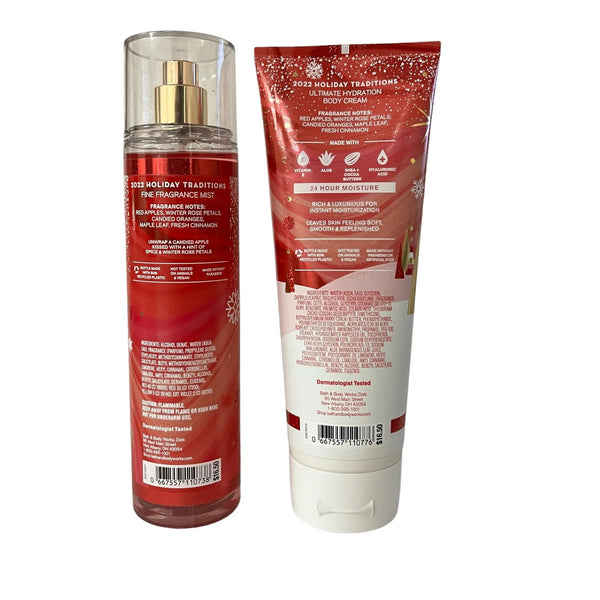 Bath and Body Works Winter Candy Apple Fine Fragrance Mist and Body Cream Set - Yahko Merchandise