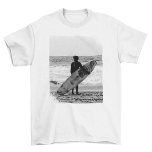 Beach Sea Sand wave board waves Black White cool textures frames - Yahko Merchandise