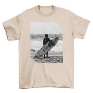 Beach Sea Sand wave board waves Black White cool textures frames - Yahko Merchandise