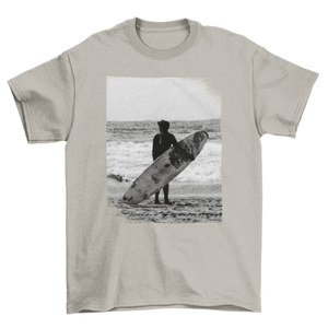 Beach Sea Sand wave board waves Black White cool textures frames - Yahko Merchandise