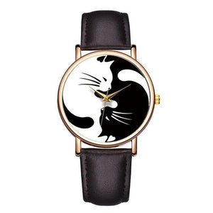 Black And White Cat Design Creative Watch For Women - Yahko Merchandise