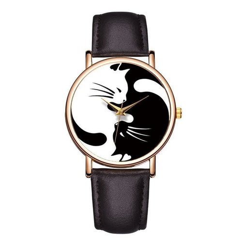 Black And White Cat Design Creative Watch For Women - Yahko Merchandise