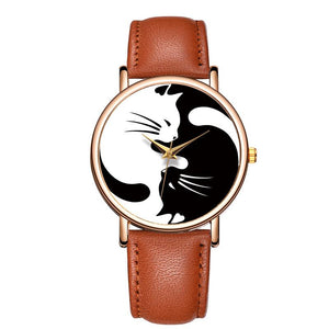 Black And White Cat Design Creative Watch For Women - Yahko Merchandise