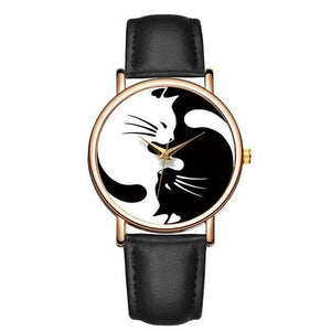 Black And White Cat Design Creative Watch For Women - Yahko Merchandise