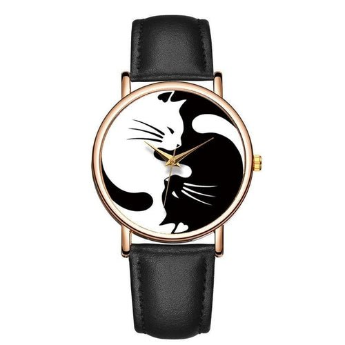 Black And White Cat Design Creative Watch For Women - Yahko Merchandise
