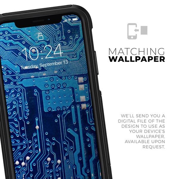 Blue Circuit Board V1 - Skin Kit for the iPhone OtterBox Cases - Yahko Merchandise