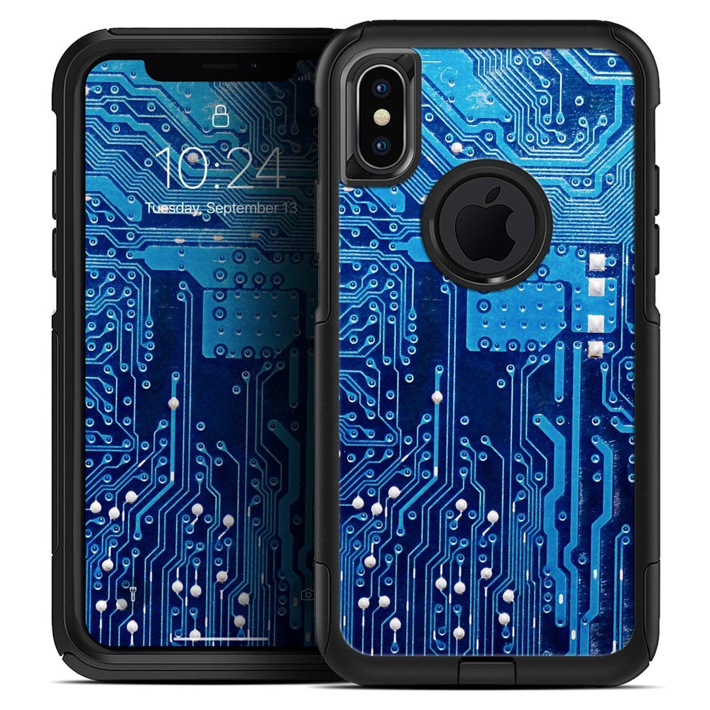 Blue Circuit Board V1 - Skin Kit for the iPhone OtterBox Cases - Yahko Merchandise