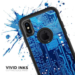 Blue Circuit Board V1 - Skin Kit for the iPhone OtterBox Cases - Yahko Merchandise