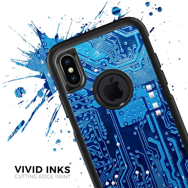 Blue Circuit Board V1 - Skin Kit for the iPhone OtterBox Cases - Yahko Merchandise