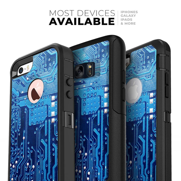 Blue Circuit Board V1 - Skin Kit for the iPhone OtterBox Cases - Yahko Merchandise