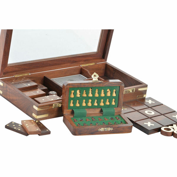 Board game DKD Home Decor Crystal Brass Rosewood (29.5 x 14.5 x 6 cm) - Yahko Merchandise