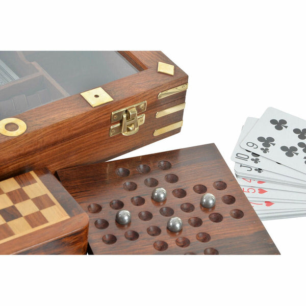 Board game DKD Home Decor Crystal Brass Rosewood (29.5 x 14.5 x 6 cm) - Yahko Merchandise
