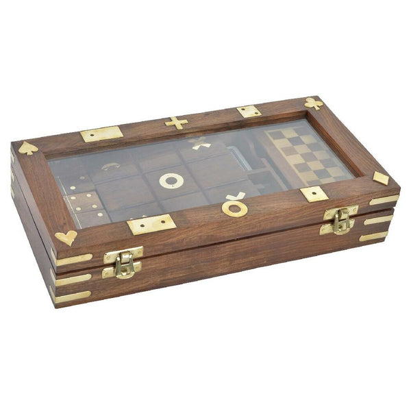Board game DKD Home Decor Crystal Brass Rosewood (29.5 x 14.5 x 6 cm) - Yahko Merchandise