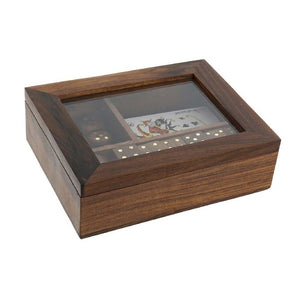 Board game DKD Home Decor Sheesham 16,5 x 14 x 4 cm Dark brown 4 - Yahko Merchandise