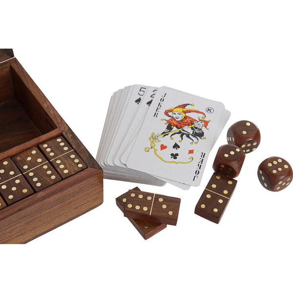 Board game DKD Home Decor Sheesham 16,5 x 14 x 4 cm Dark brown 4 - Yahko Merchandise