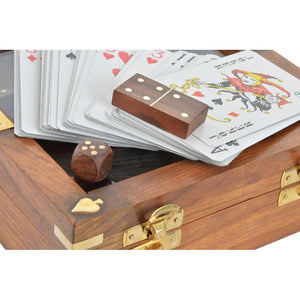 Board game DKD Home Decor Sheesham 17 x 17 x 5,5 cm Golden Brown 4 - Yahko Merchandise