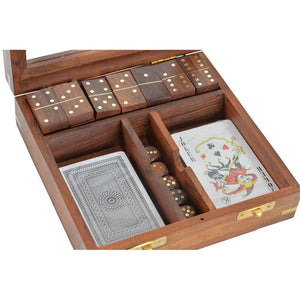 Board game DKD Home Decor Sheesham 17 x 17 x 5,5 cm Golden Brown 4 - Yahko Merchandise