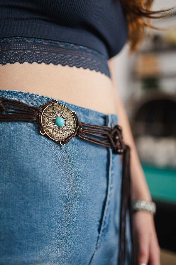 Boho Medallion Macrame Belt - Yahko Merchandise