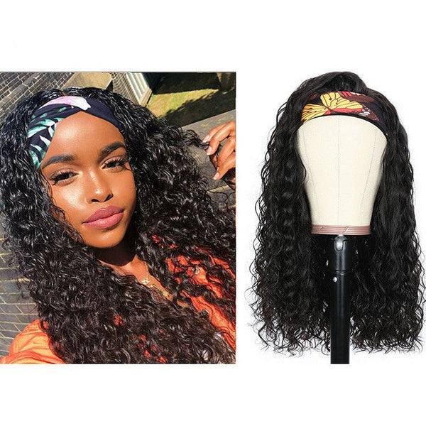 Brazilian Water Wave Headband Human Hair Wigs - Yahko Merchandise