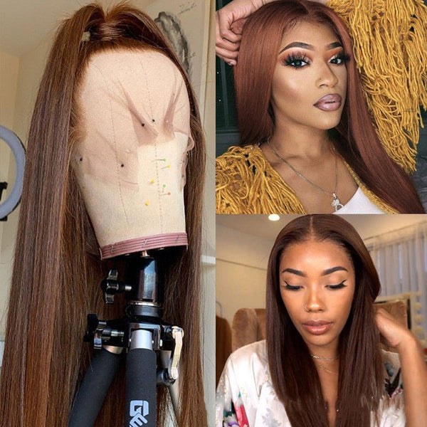 Brown Color Human Hair Wigs Human Hair Wig - Yahko Merchandise