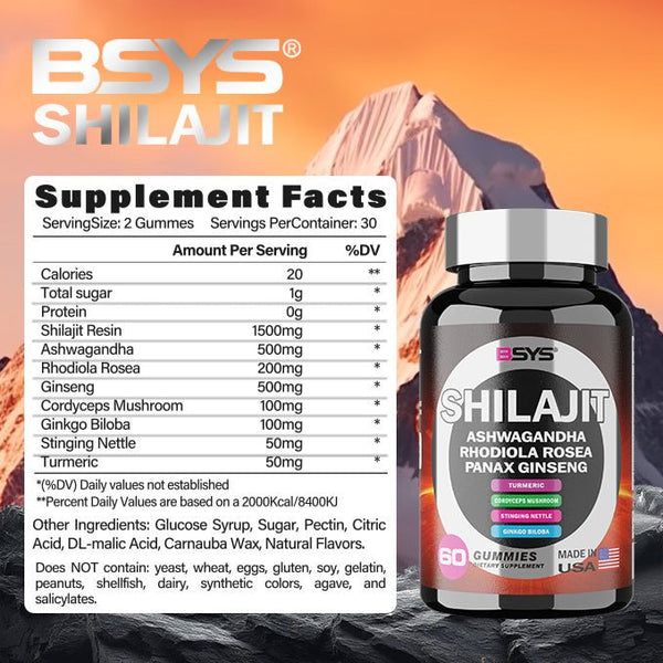 BSYS 8IN1 SHILAJIT GUMMIES 60'S - Yahko Merchandise