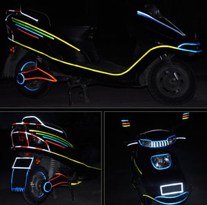 Car and motorcycle bicycle reflective stickers mountain bike luminous stickers dead fly bicycle wheel body sticker - Yahko Merchandise