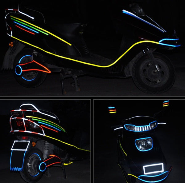 Car and motorcycle bicycle reflective stickers mountain bike luminous stickers dead fly bicycle wheel body sticker - Yahko Merchandise