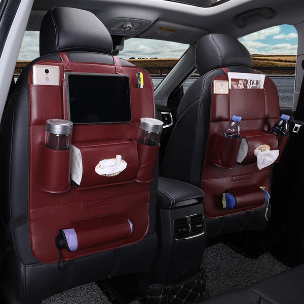 Car Interior Supplies Multifunctional Seat Back Leather Folding - Yahko Merchandise