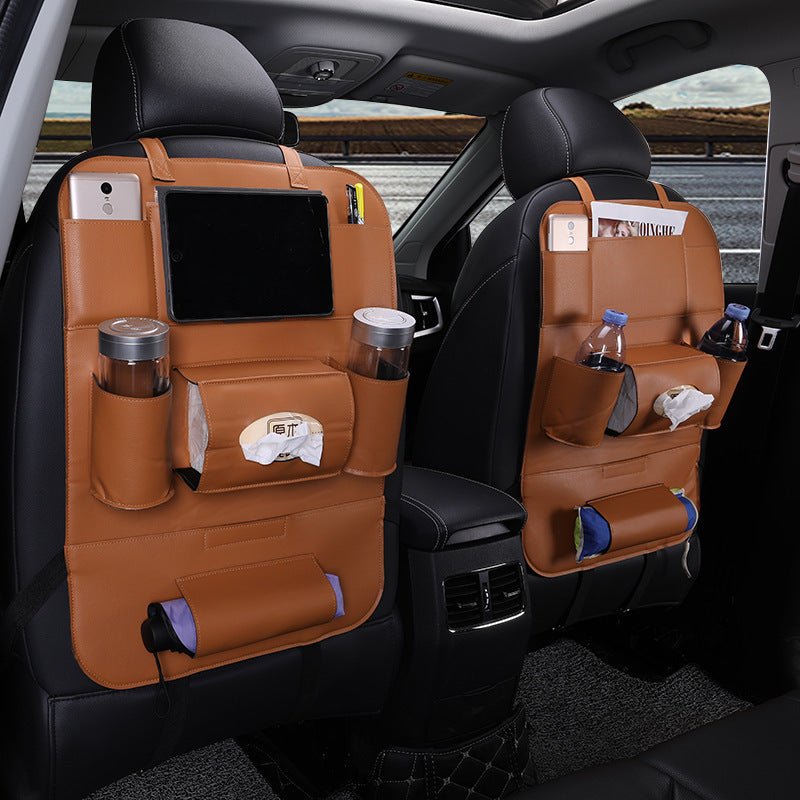 Car Interior Supplies Multifunctional Seat Back Leather Folding - Yahko Merchandise