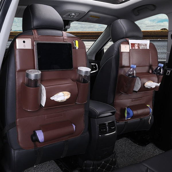 Car Interior Supplies Multifunctional Seat Back Leather Folding - Yahko Merchandise