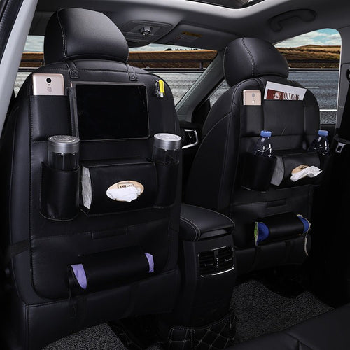 Car Interior Supplies Multifunctional Seat Back Leather Folding - Yahko Merchandise