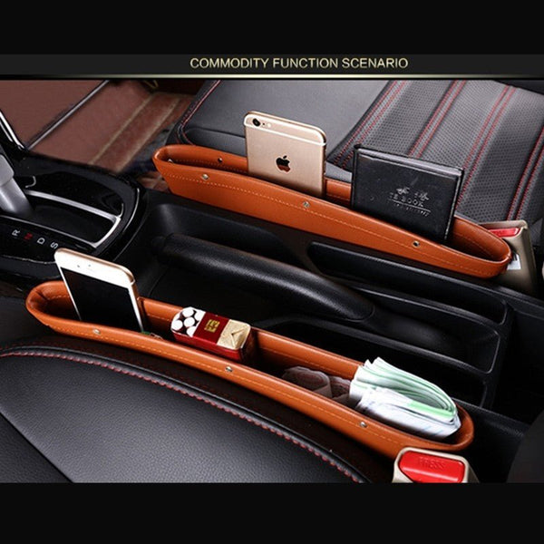 Car Organizer Box Caddy Catcher PU Leather Seat Gap Storage Bag - Yahko Merchandise