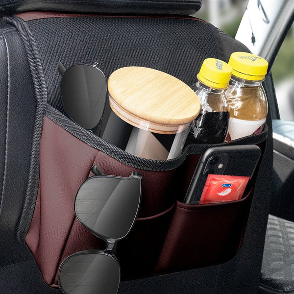 Car Rear Seat Storage Bag Car Leather Multifunctional - Yahko Merchandise