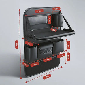 Car Seat Storage Bag Auto Back Seat Back Organizer With Foldable Table Tray PU Leather Tablet Holder Tissue Box Car Accessories - Yahko Merchandise