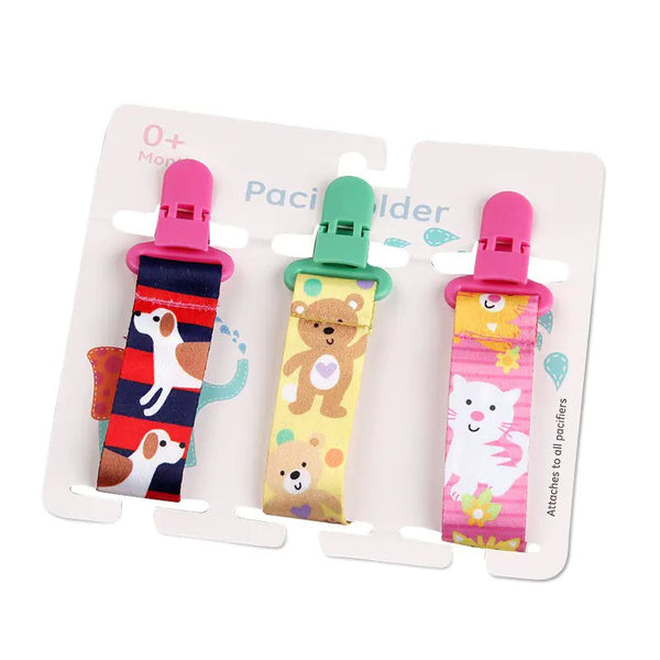 Cartoon Pattern Baby Pacifier Teether Pack of Three - Yahko Merchandise