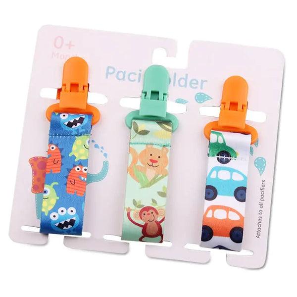 Cartoon Pattern Baby Pacifier Teether Pack of Three - Yahko Merchandise