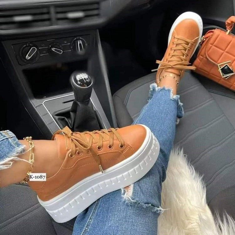 Casual Platform Women's Shoes Flat Womens Sneakers - Yahko Merchandise