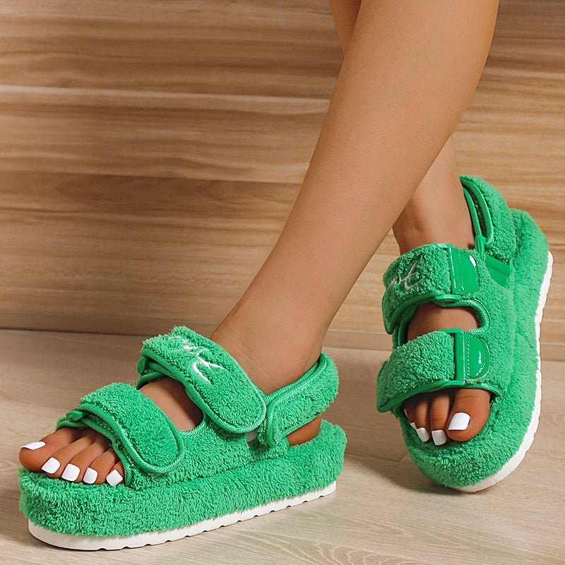 Casual Thick Bottom Women Sandals Green/Orange/Black/Blue - Yahko Merchandise