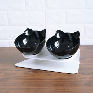 Cat Double Bowl Cat Food Bowl Protects Cervical Vertebra - Yahko Merchandise