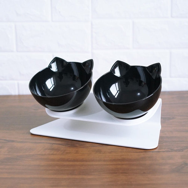 Cat Double Bowl Cat Food Bowl Protects Cervical Vertebra - Yahko Merchandise