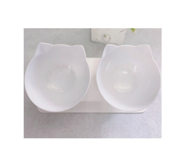 Cat Double Bowl Cat Food Bowl Protects Cervical Vertebra - Yahko Merchandise