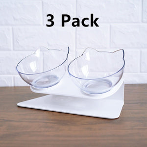 Cat Double Bowl Cat Food Bowl Protects Cervical Vertebra - Yahko Merchandise