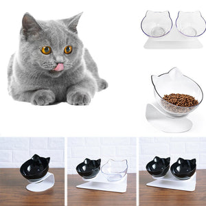 Cat Double Bowl Cat Food Bowl Protects Cervical Vertebra - Yahko Merchandise
