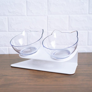 Cat Double Bowl Cat Food Bowl Protects Cervical Vertebra - Yahko Merchandise