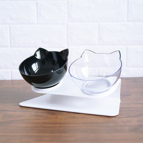 Cat Double Bowl Cat Food Bowl Protects Cervical Vertebra - Yahko Merchandise