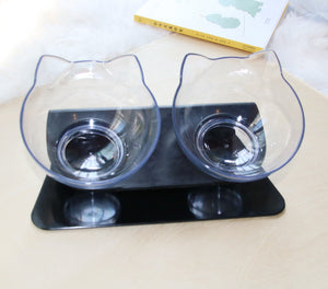 Cat Double Bowl Cat Food Bowl Protects Cervical Vertebra - Yahko Merchandise